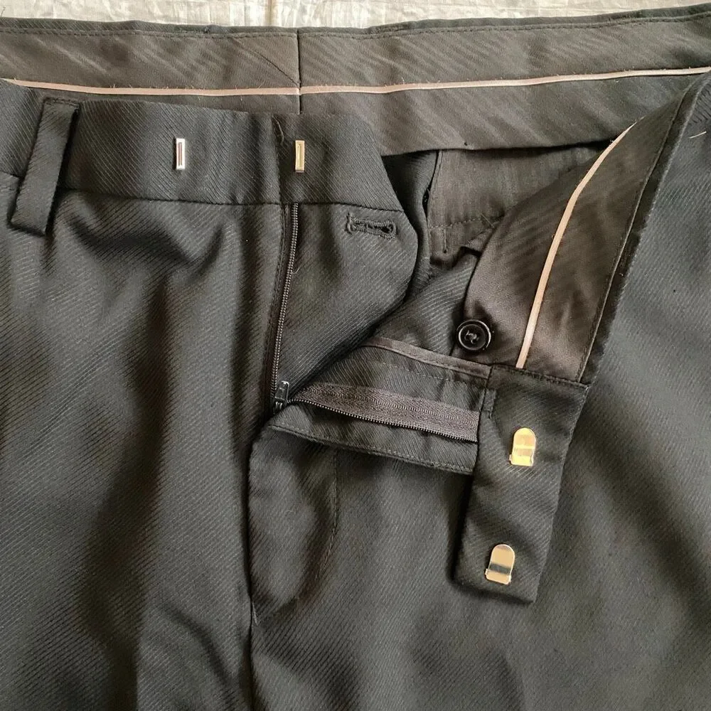 Louis Raphael tailored men 38/34 wool blend pull on dress pants black